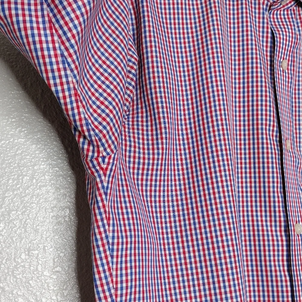 J. Crew 80's 2-Ply Wrinkle Free Checkered Casual Button Down Shirt Sz M
